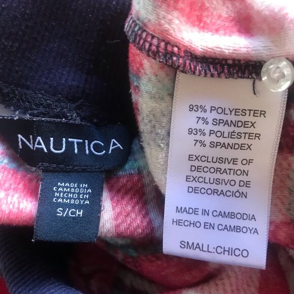 Nautica Red Plaid Fleece Pajama Long Sleeve Top & Bottom Set Women's Size Small - Picture 7 of 7